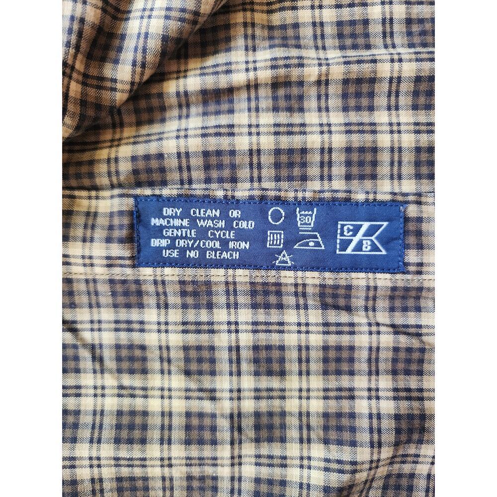 Cutter & Buck Men's Large100% Cotton Long Sleeved Brown Plaid Button Down Shirt - Picture 3 of 6